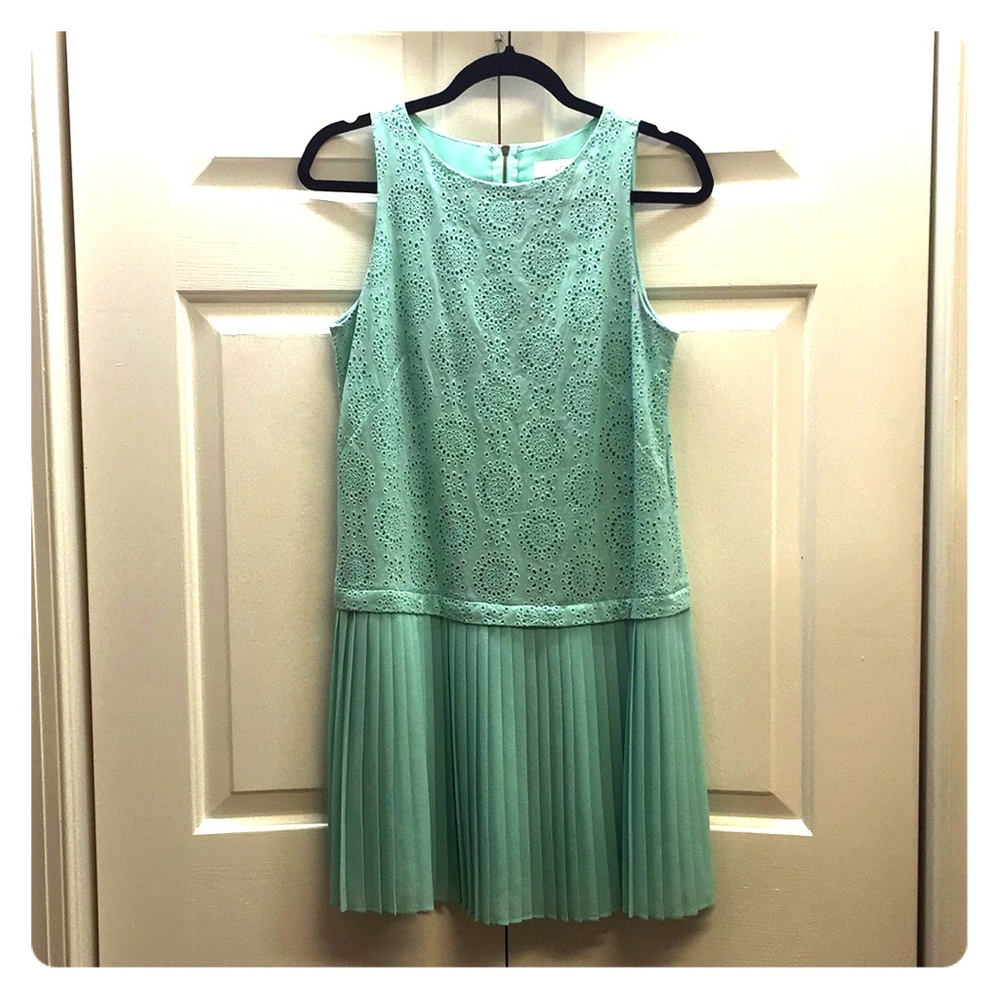Ann Taylor Eyelet and Pleated Dress
